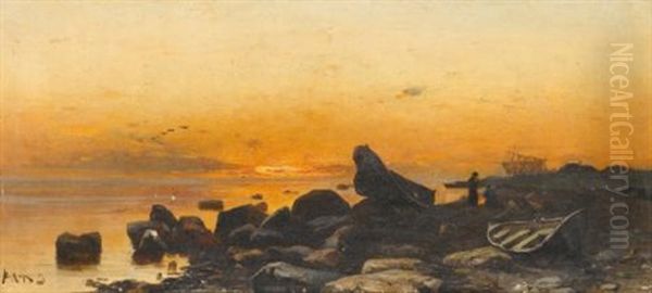 Sunset (collab. W/studio) Oil Painting by Yuliy Yulevich (Julius) Klever