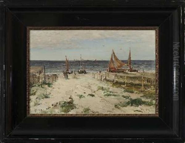 Am Strand Von Ahlbeck Oil Painting by Yuliy Yulevich (Julius) Klever