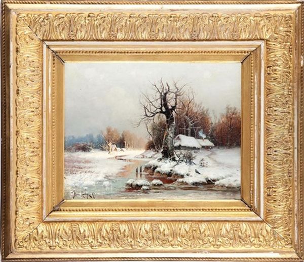 Odwilz Oil Painting by Yuliy Yulevich (Julius) Klever