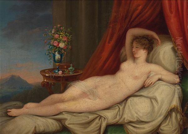 Reclining Nude Oil Painting by Eduard Klieber