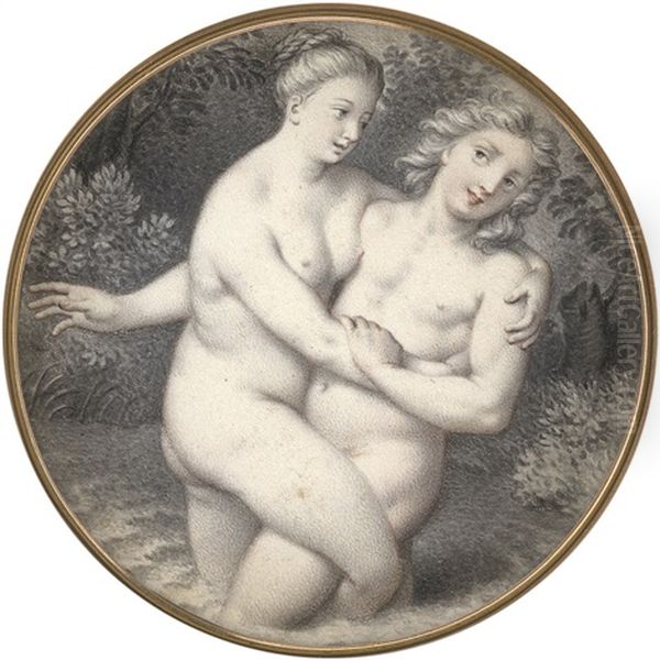 Hermaphroditus Und Salmakis Oil Painting by Karl-Gustav Klingstedt