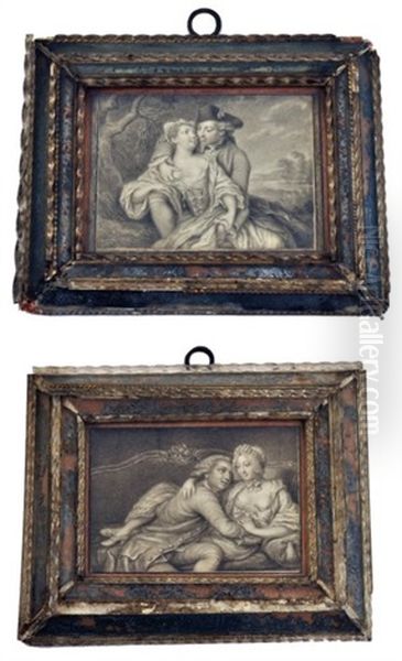 Scenes Galantes: Homme Lutinant Une Jeune Femme (pair) Oil Painting by Karl-Gustav Klingstedt