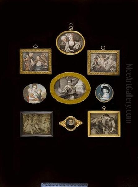 A Friar, Wearing Habit, Gesturing Towards A Penitent Seated To His Left, Her Eyes Downcast And Her Head Veiled, His Left Hand On Her Knee Oil Painting by Karl-Gustav Klingstedt