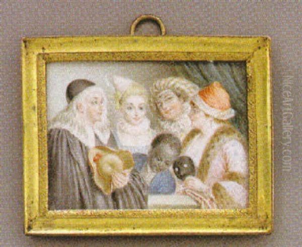 Maskeradscen Oil Painting by Karl-Gustav Klingstedt