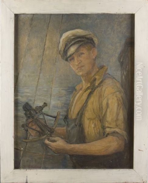 Captain Oil Painting by Christiane Brix Klitgaard-May