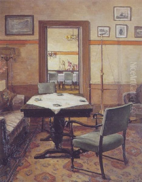 Interior Fra Et Borgerhjem Oil Painting by Peder Klitz