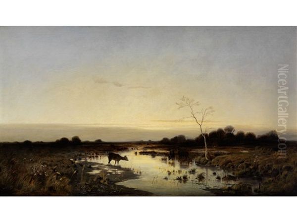 Landschaft Mit Rehen Oil Painting by Mikhail Konstantinovich Klodt