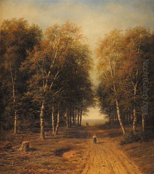 Paysanne Sur Un Chemin Oil Painting by Mikhail Konstantinovich Klodt