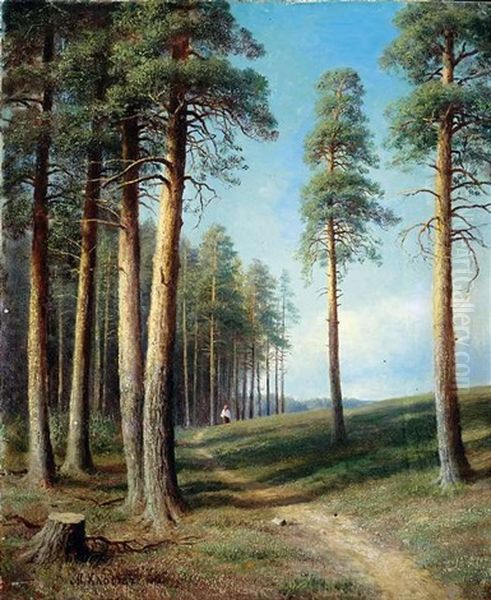 Weg Am Waldrand Oil Painting by Mikhail Konstantinovich Klodt