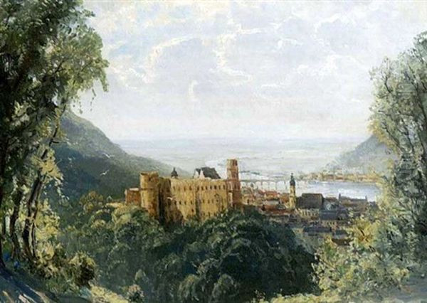 Antiker Tempel An Felsiger Kuste Oil Painting by Ferdinand Knab