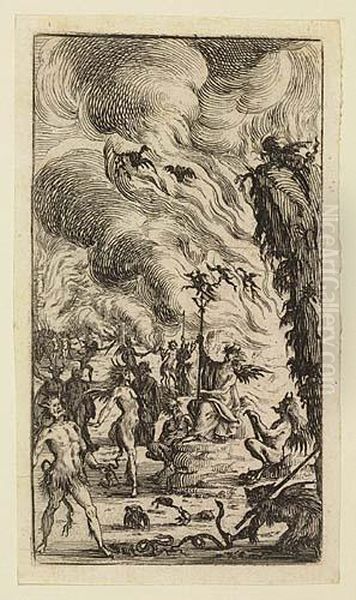 Le Pazzie De Savi Overo Il Lambertaccio<</b&gt Oil Painting by Ercole Bazzicaluva