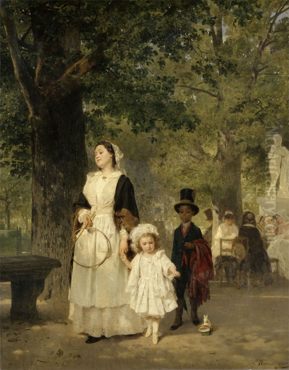 La Promenade Oil Painting by Ludwig Knaus