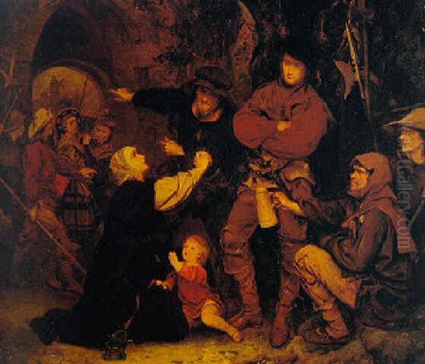 The Countess Helfenstein Pleading Mercy For Her Husband Oil Painting by Ludwig Knaus