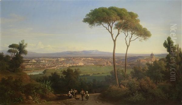 A View Of Rome Oil Painting by Franz Knebel