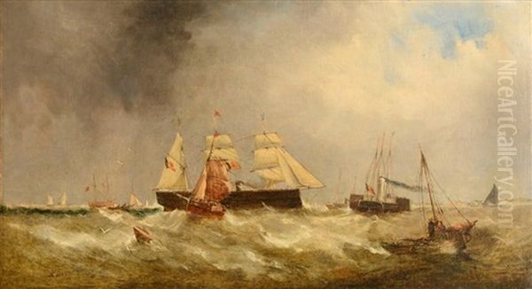 Choppy Seas Oil Painting by William Adolphus Knell