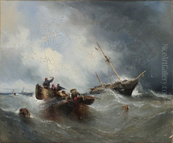 Skeppsbrott Oil Painting by William Callcott Knell