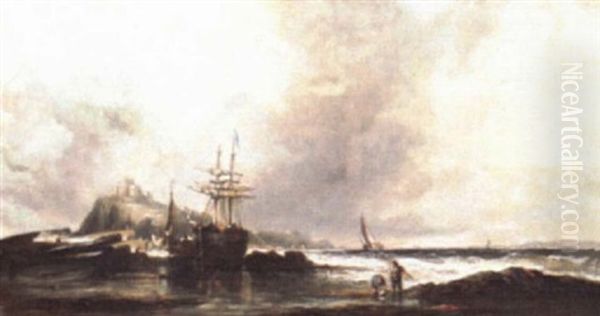 Low Tide Oil Painting by William Callcott Knell