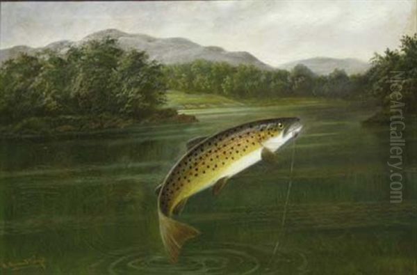 A Leap For Liberty (+ Another; 2 Works) Oil Painting by A. Roland Knight