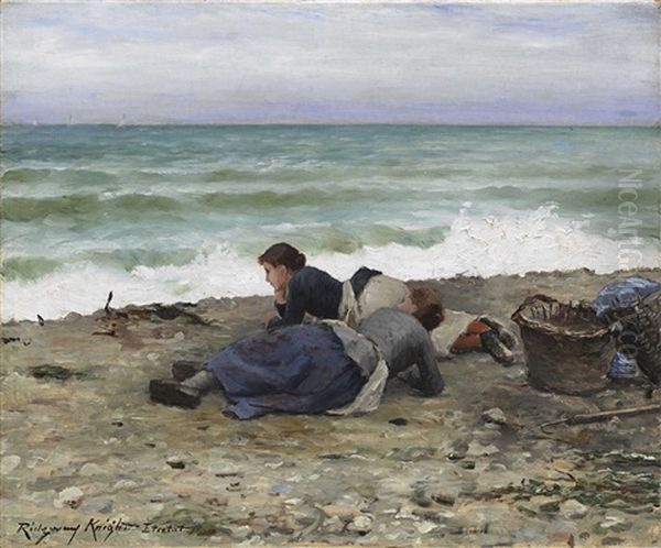 High Tide, Etretat Oil Painting by Daniel Ridgway Knight