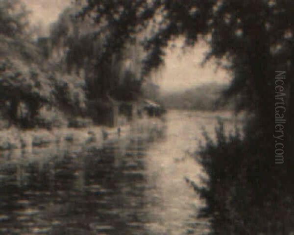 House By A River Oil Painting by Louis Aston Knight