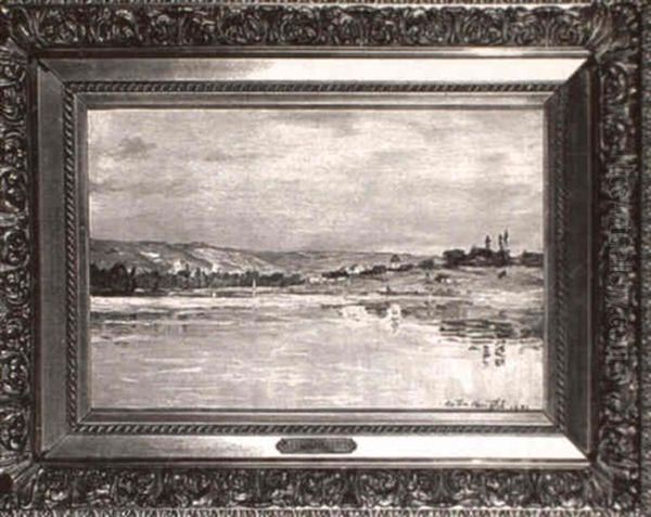 French Coastal Town Oil Painting by Louis Aston Knight