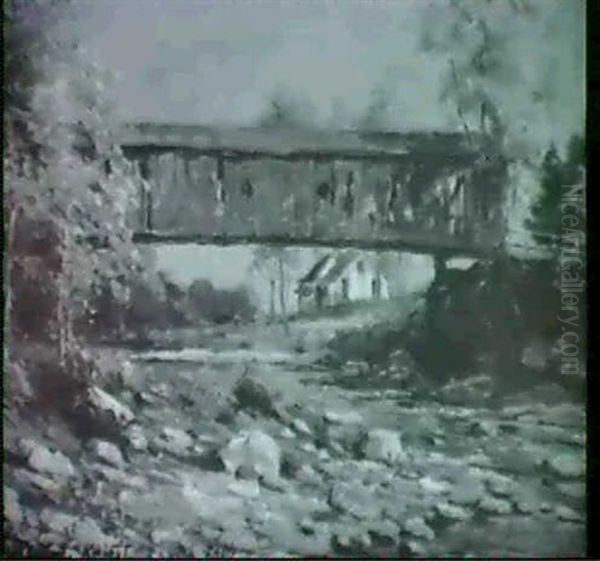 The Covered Bridge Oil Painting by Louis Aston Knight