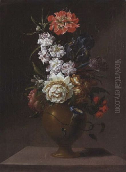 Blumenstilleben Mit Iris Und Nelken Oil Painting by Henriette Gertruide Knip