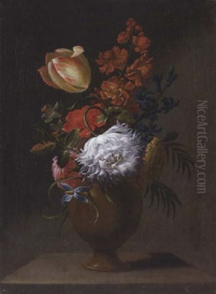 Blumenstilleben Mit Nelke Und Tulpen Oil Painting by Henriette Gertruide Knip