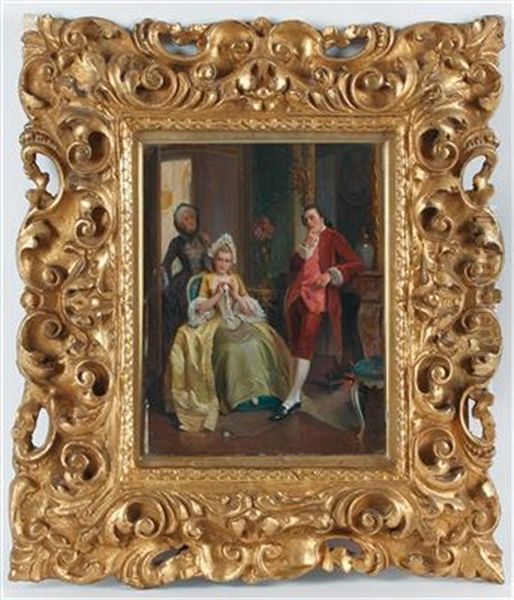 Beinahe Erwischt Oil Painting by August Hermann Knoop