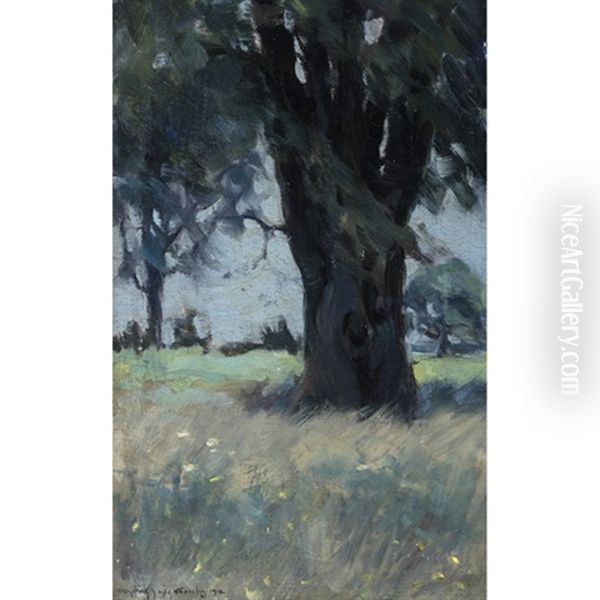 Landscape At Dusk Oil Painting by Elizabeth Annie Mcgillivray Knowles