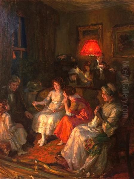An Enjoyable Evening Oil Painting by George Sheridan Knowles