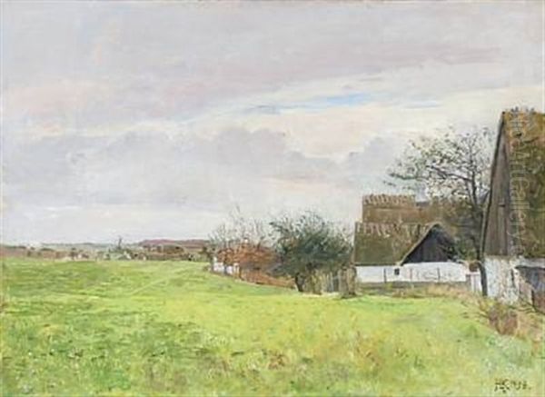 Landscape From Hobjerg Oil Painting by Hans Christian Knudsen
