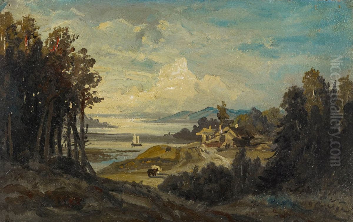 Rantamaisema Oil Painting by Johan Knutson