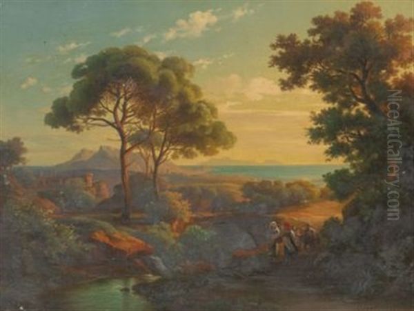 Sudliche Landschaft Oil Painting by Georg Koebel
