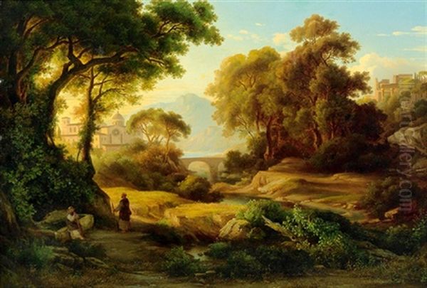 Sudliche Klosteranlage Oil Painting by Georg Koebel