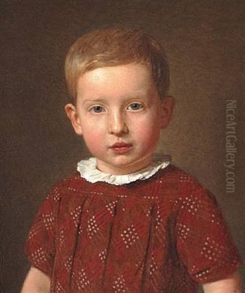 Skolebestyrer J. Krohn Som Barn, Kunstnerens Sosterson. Headmaster J. Krohn As A Child, The Artist's Nephew Oil Painting by Christen Kobke