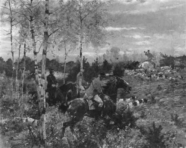 Die Fuchsjagd Oil Painting by Georg Karl Koch