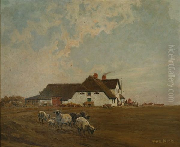 Ostfriesischer Hof Oil Painting by Max Friedrich Koch