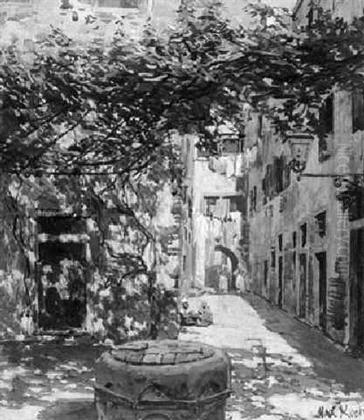 Gasse In Jerusalem Oil Painting by Max Friedrich Koch