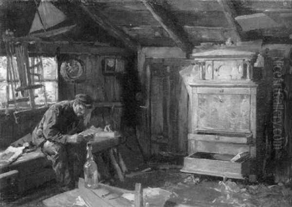 Alter Schiffsbauer Oil Painting by Max Friedrich Koch