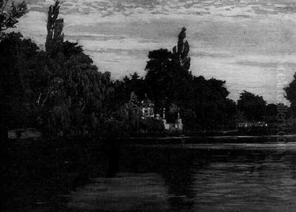 Wannseelandschaft Oil Painting by Max Friedrich Koch