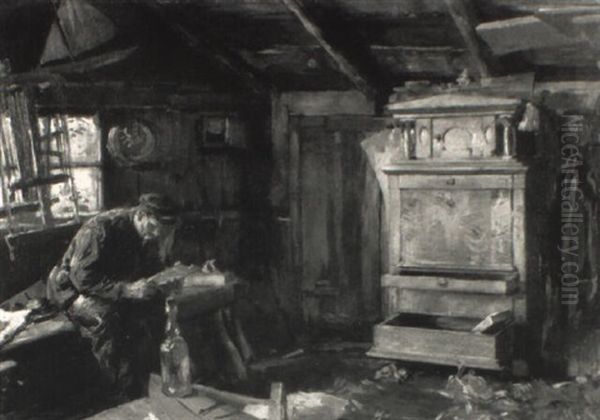 Alte Schiffbauerei Oil Painting by Max Friedrich Koch