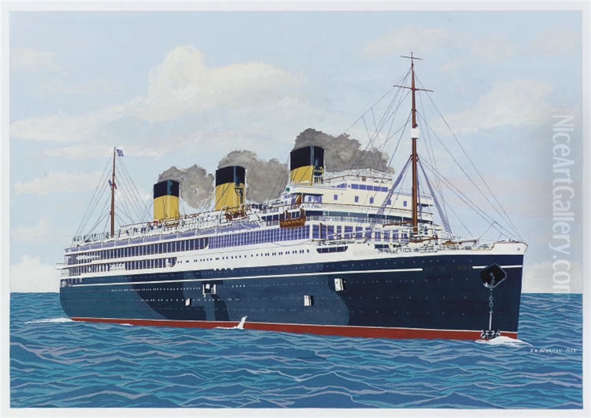 S.s. L'atlantique Oil Painting by E.W. Bearman