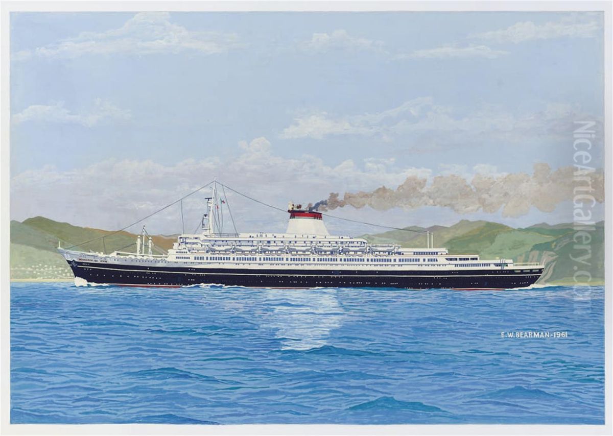 S.s. Leonardo Da Vinci Oil Painting by E.W. Bearman