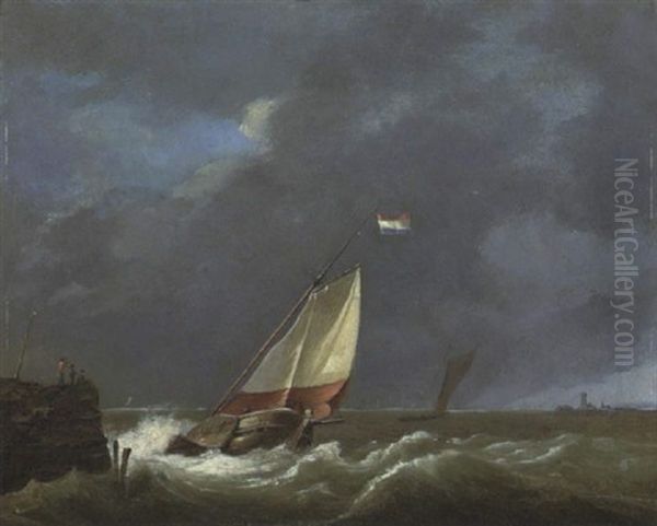 Marine Oil Painting by Hermanus Koekkoek the Elder