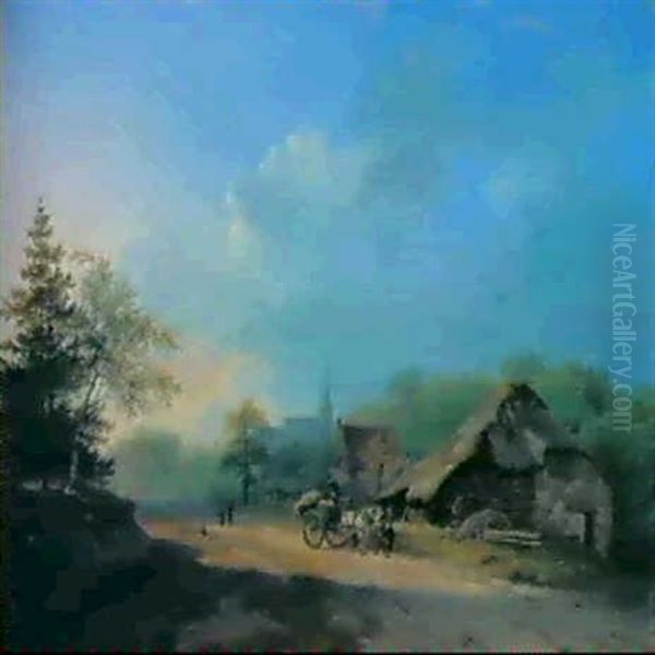 Landschaft Oil Painting by Barend Cornelis Koekkoek