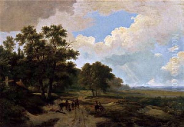 Waldlandschaft Oil Painting by Hendrik Pieter Koekkoek