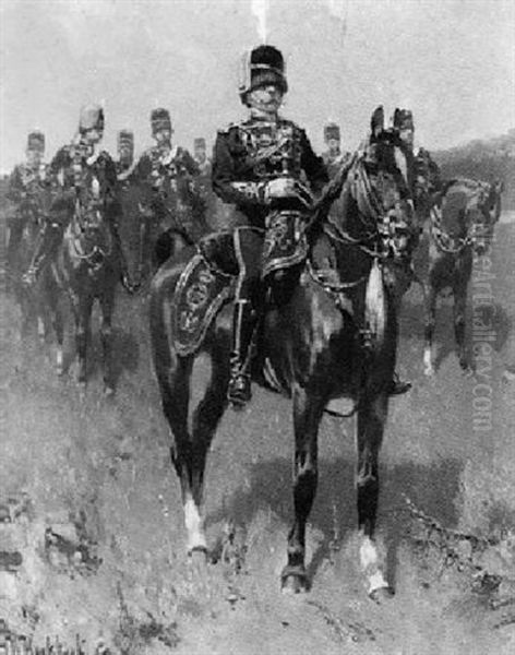 The 14th King's Hussars Oil Painting by Hermanus Willem Koekkoek