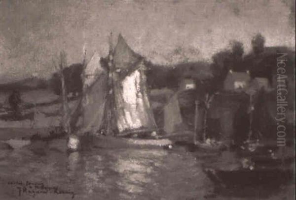 Kustensegler Oil Painting by Johannes Hermanus Koekkoek Snr