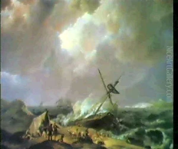 Der Untergang Der Jacobin Oil Painting by Johannes Hermanus Koekkoek Snr